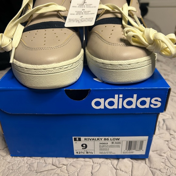 adidas Cream Sneakers with Soft Suede Upper and White Sole - Picture 1 of 4